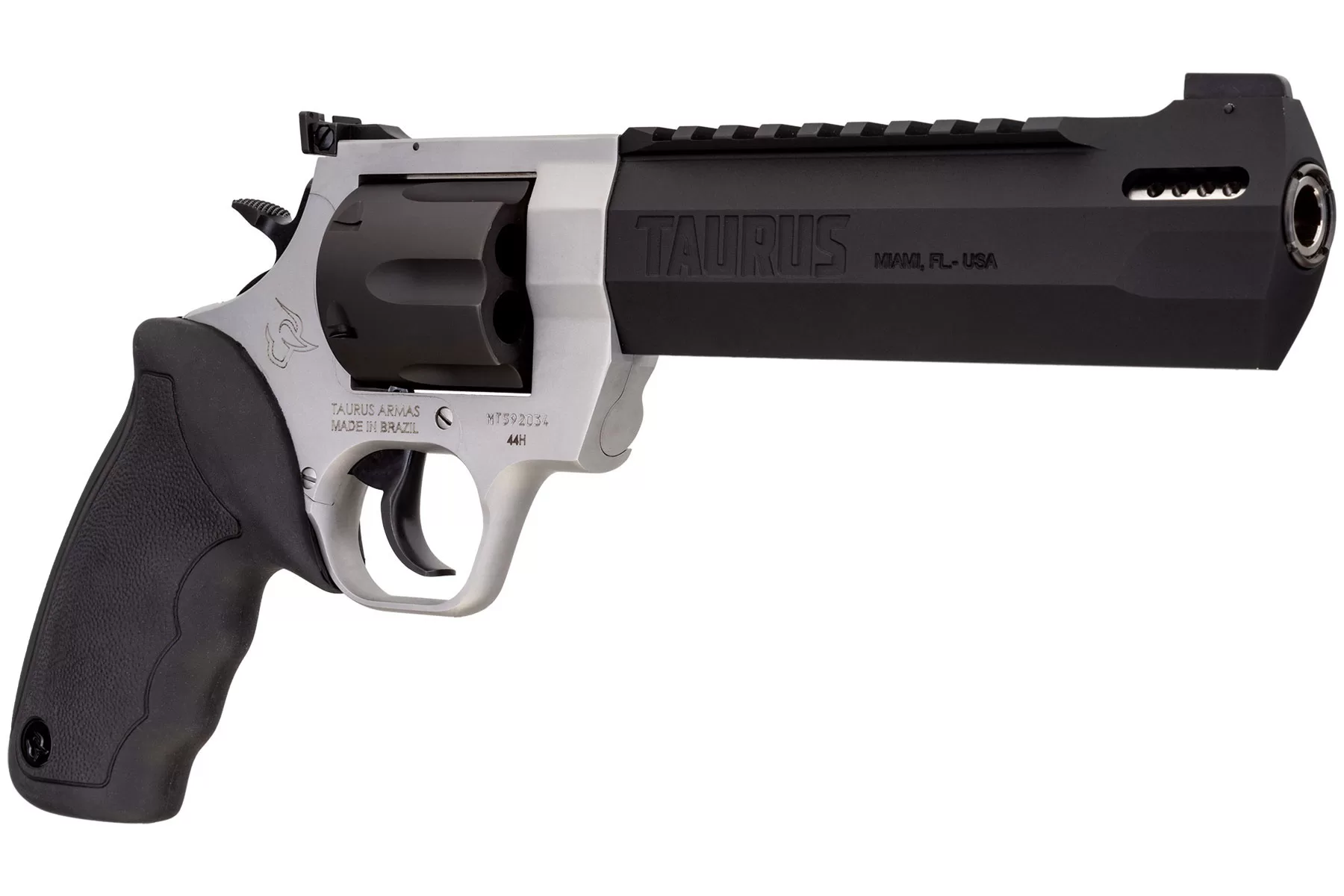 Taurus Raging Hunter 44 Magnum Revolver, Two-Tone, 6.75" — right quarter view