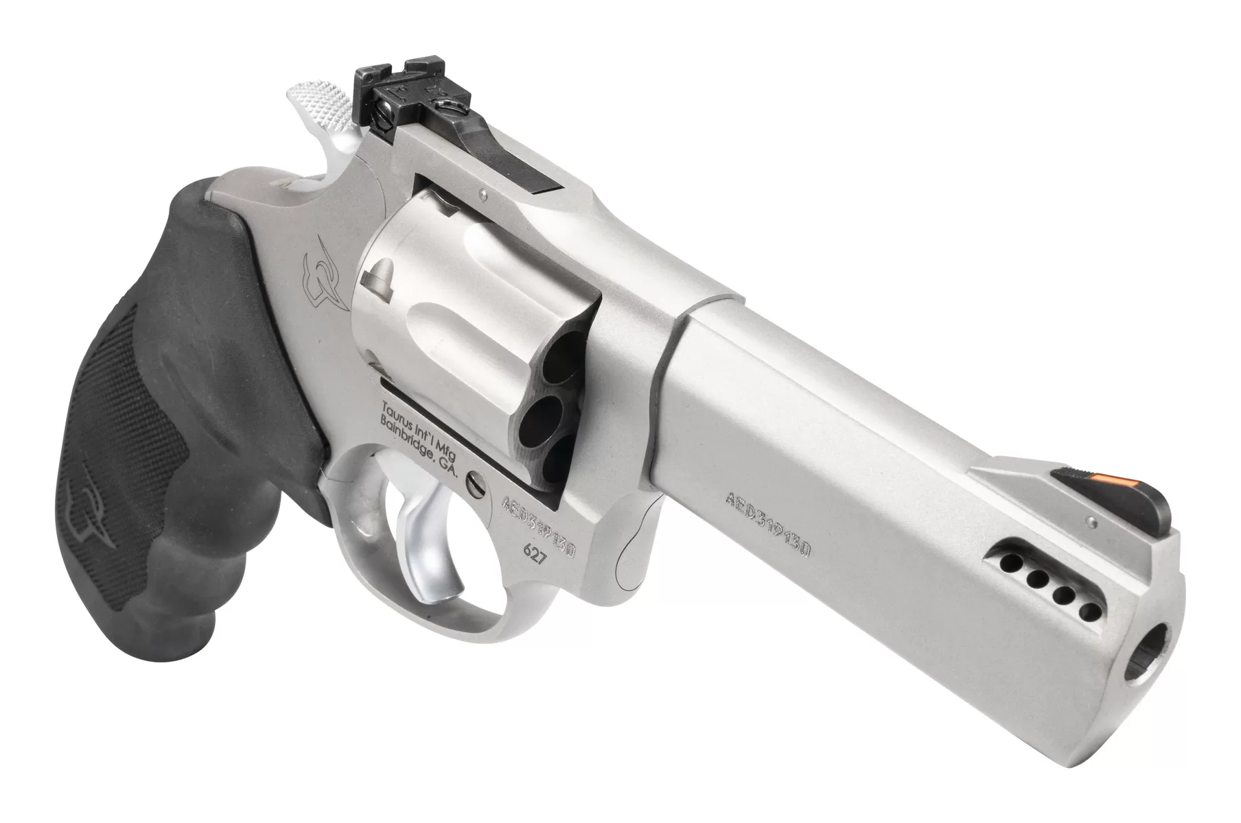 Taurus Tracker 627 357 Magnum Revolver, Stainless, 4" — right quarter view